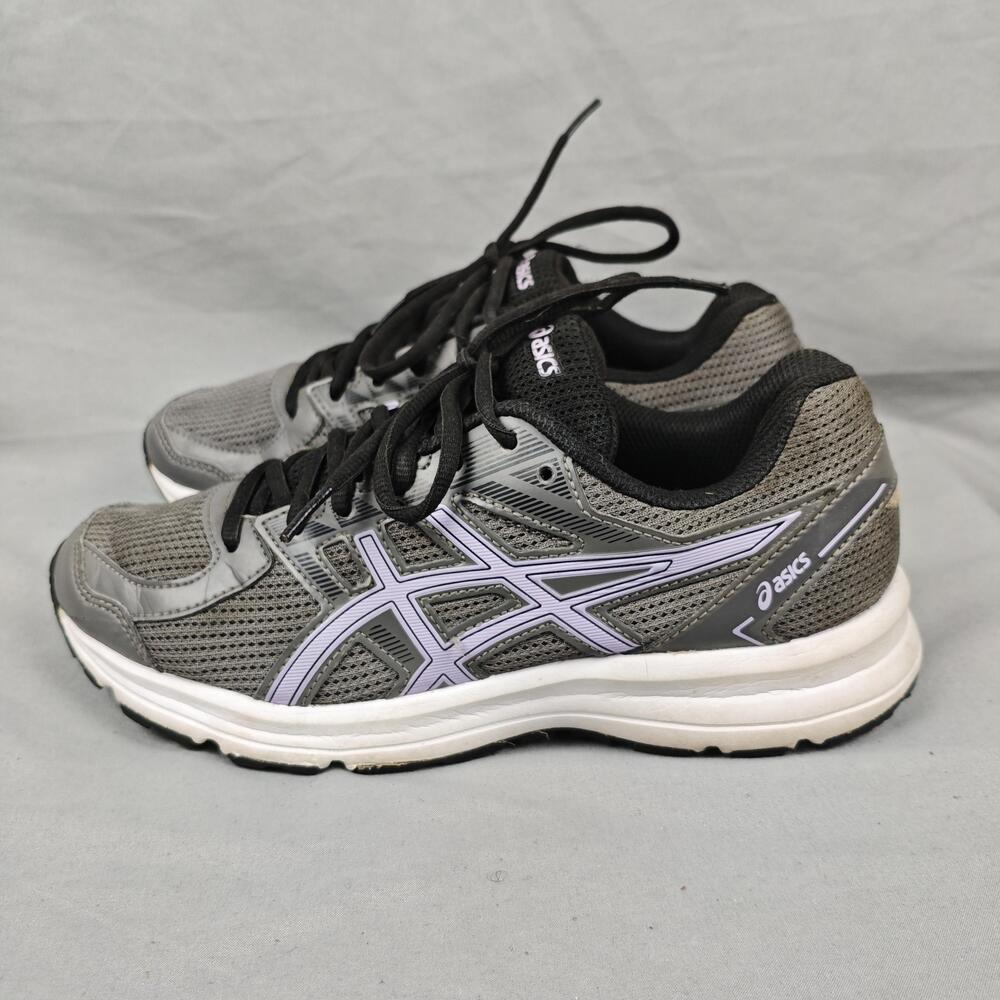 ASICS Shoes Womens Size 7 Gray Purple Mesh Running Athletic Cushioned Sneakers